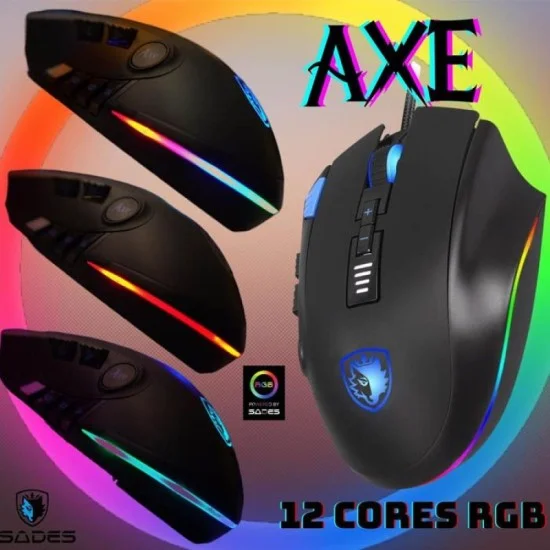 Sades AXE S12 Gaming Mouse - Black